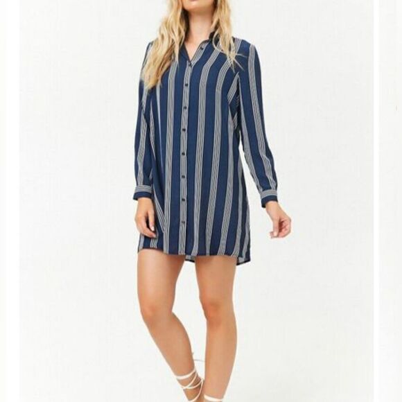 Forever 21 Chiffon Sheer Shirt Dress - Picture 4 of 8